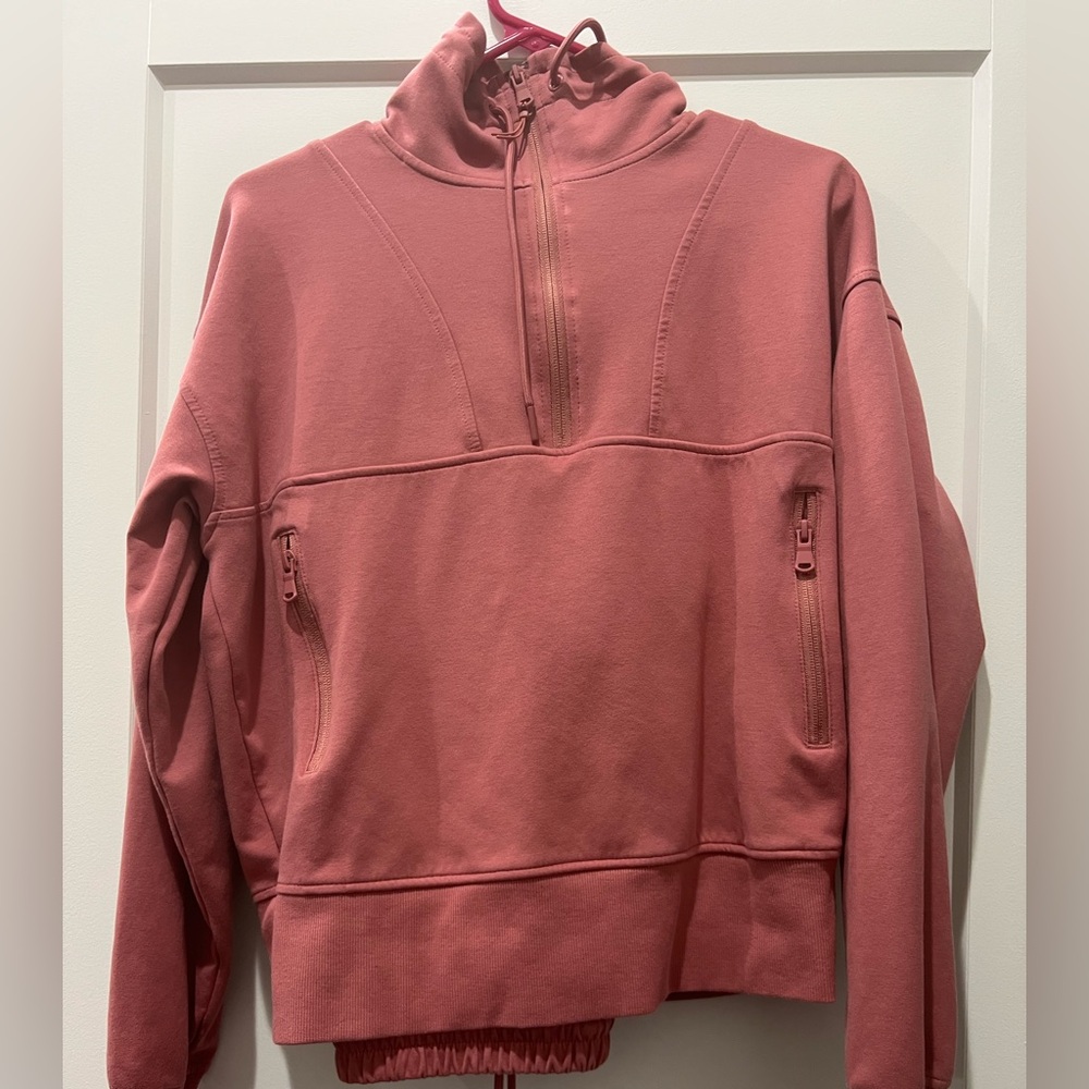 Pink Half-Zip Sweatsuit